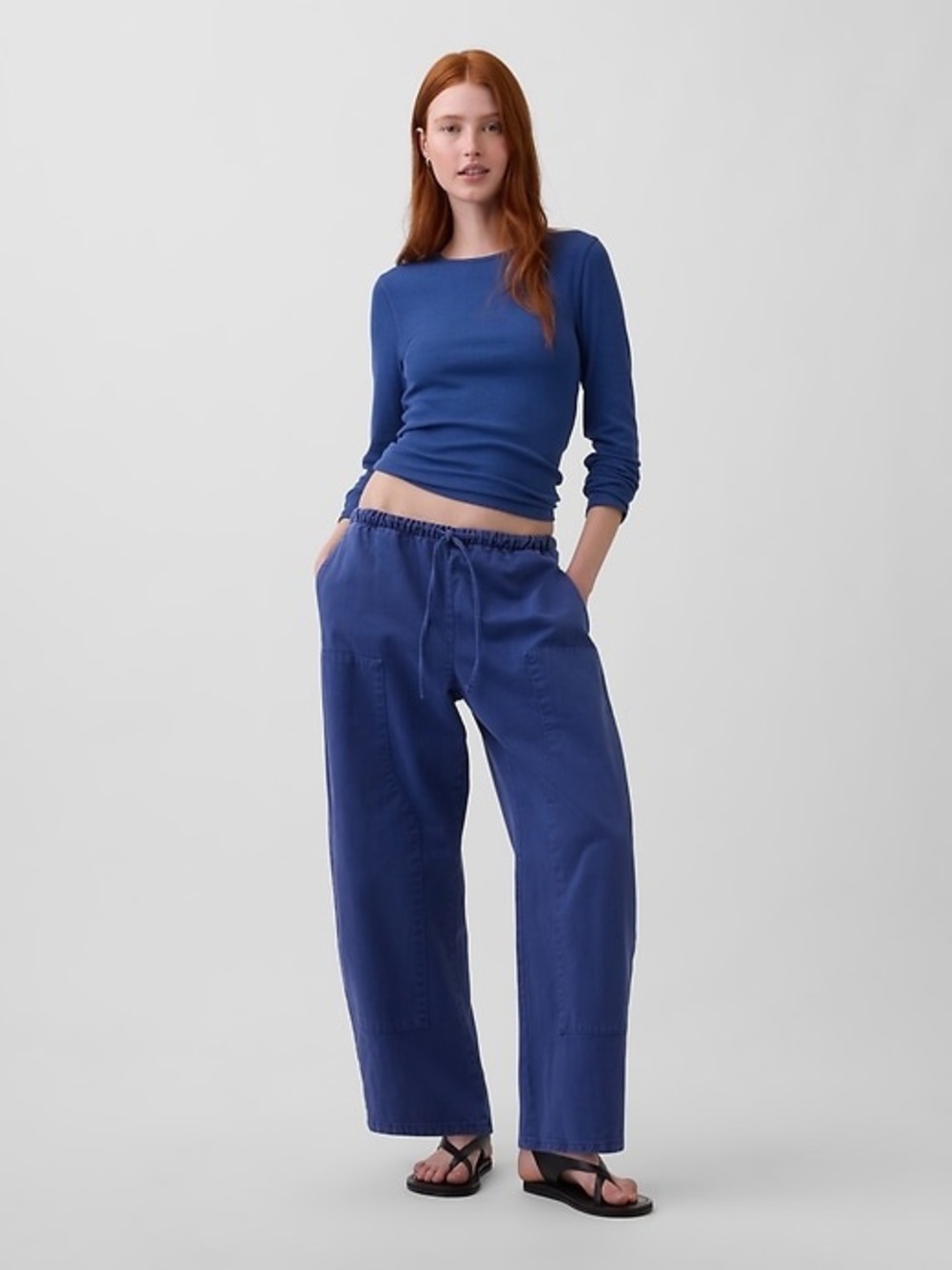 GAP Dutch Blue Double Knee Barrel Easy Pants